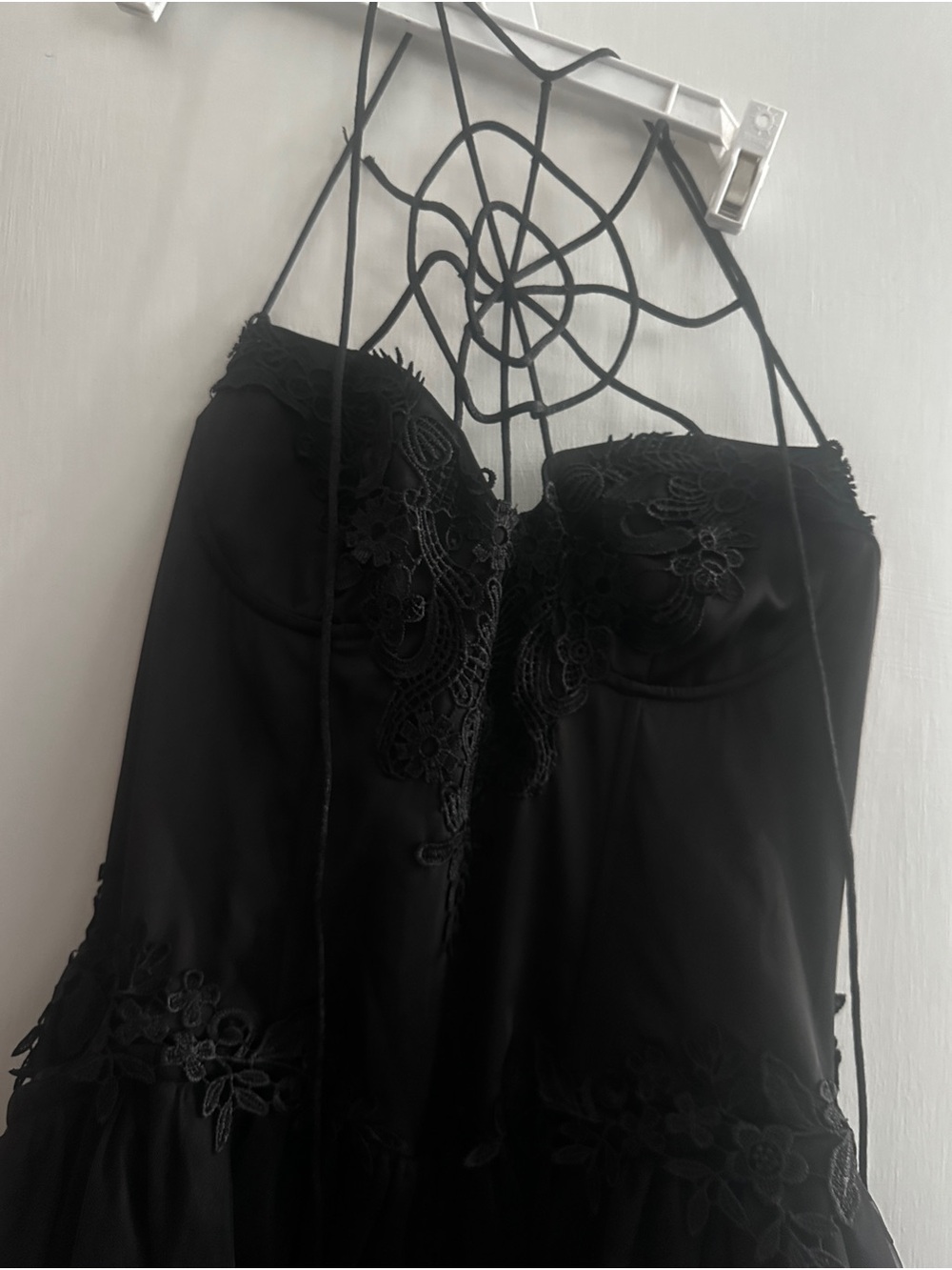 Widow Black Lace Bustier Dress